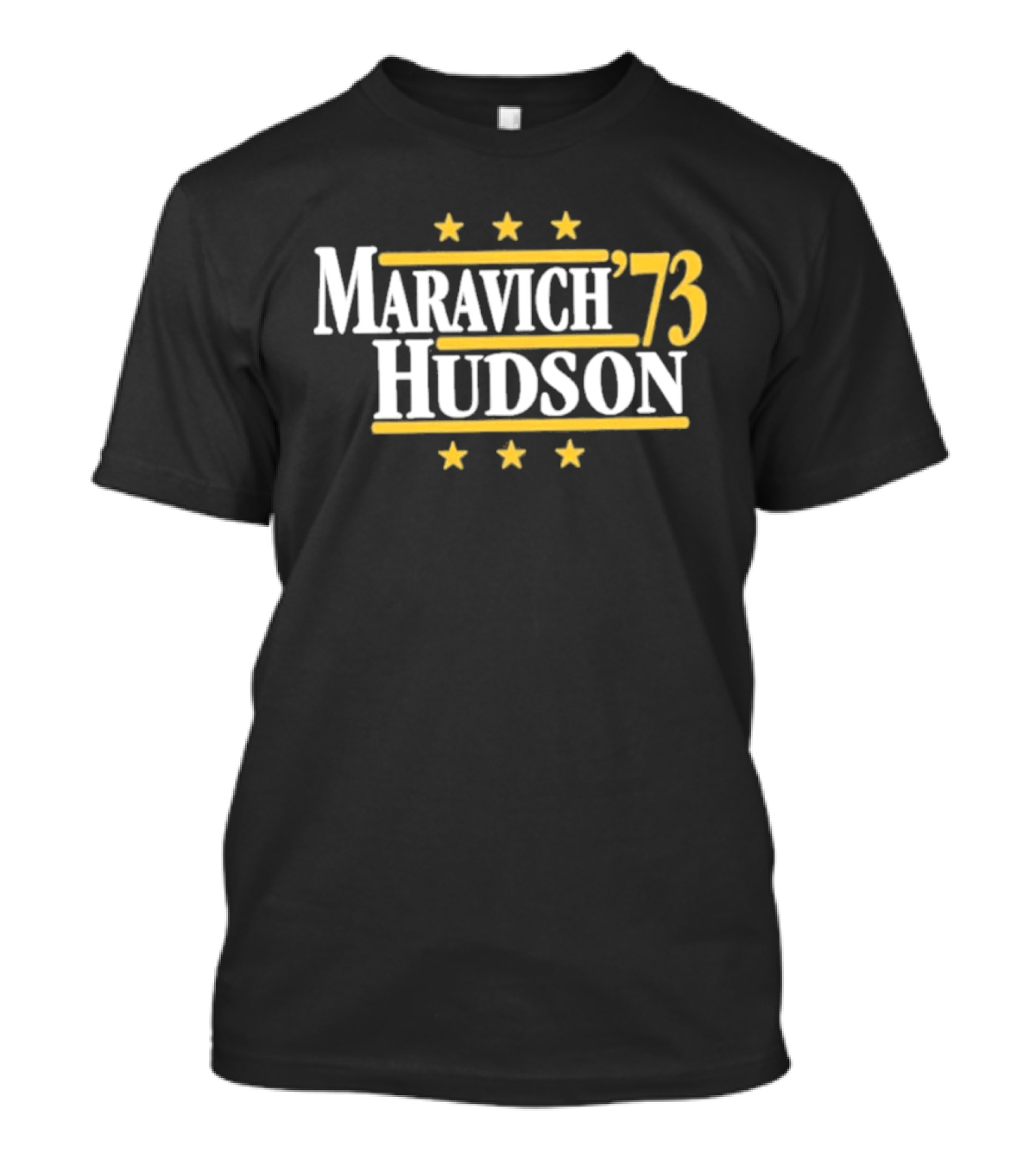 Maravich Hudson 1973 Atlanta Hawks Basketball Stars T-Shirt
