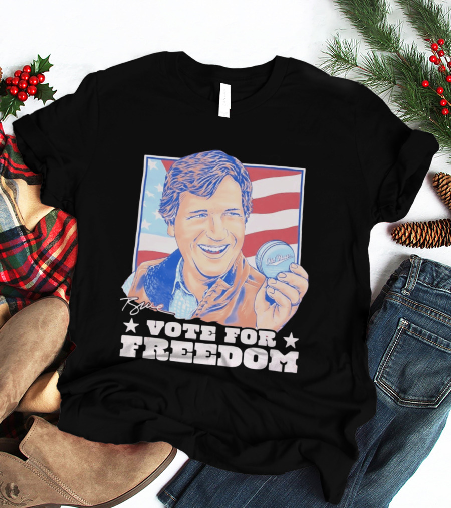 Tucker Carlson Old Row Vote For Freedom America Flag T-Shirt