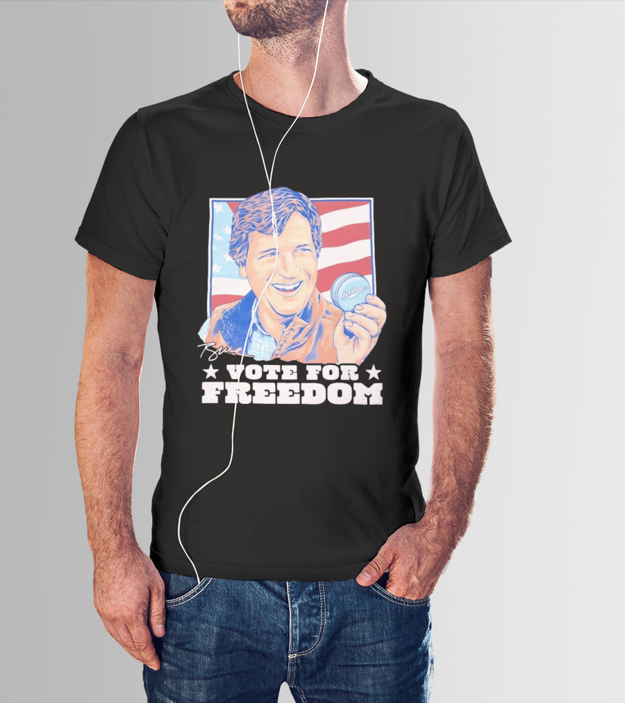 Tucker Carlson Old Row Vote For Freedom America Flag T-Shirt