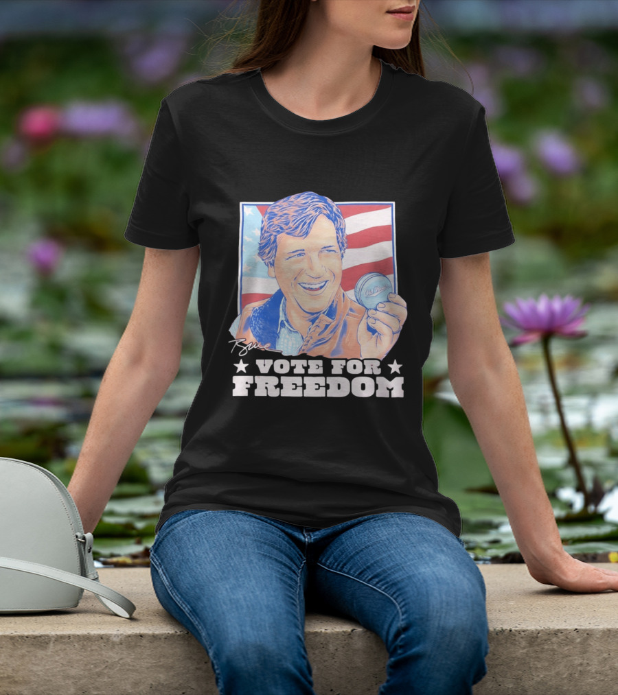 Tucker Carlson Old Row Vote For Freedom America Flag T-Shirt