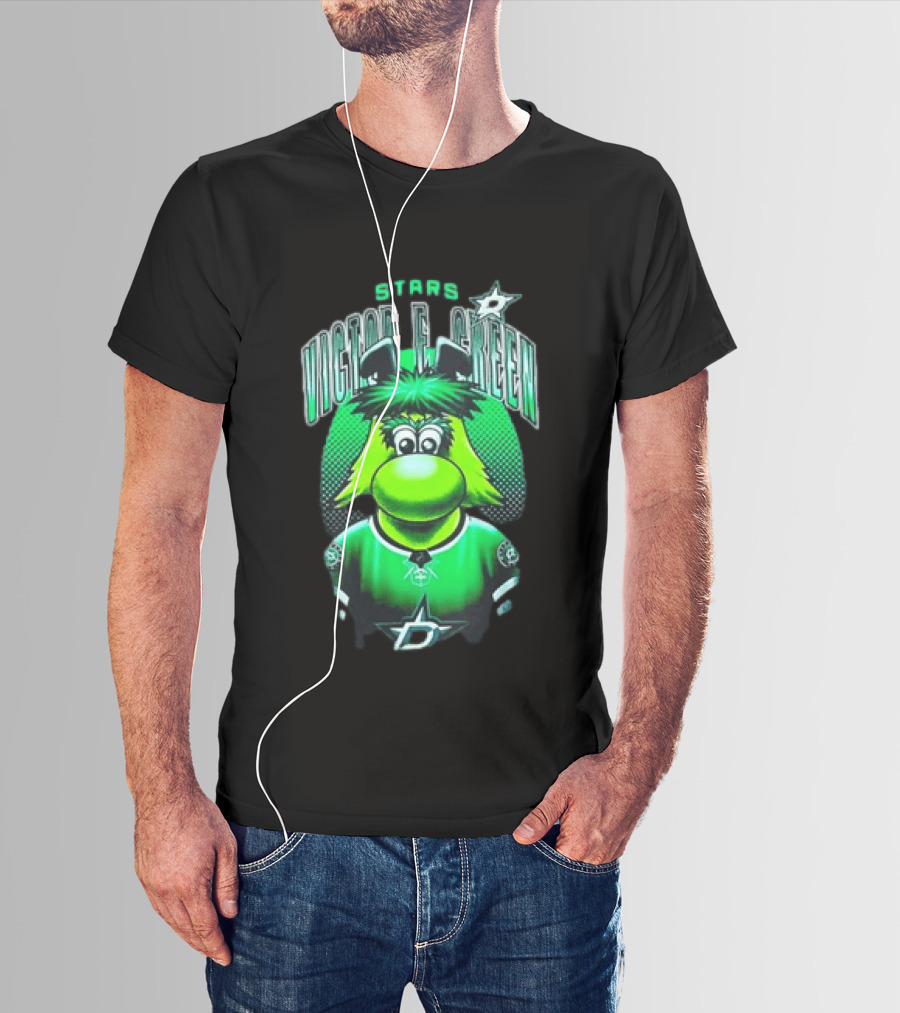Dallas Stars Victor E Green Mascot NHL Fan Gear T-Shirt