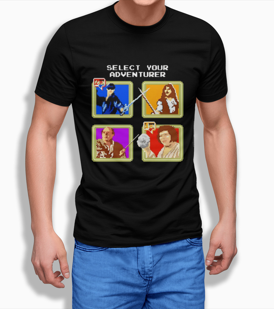 Select Your Adventurer Westley Inigo Montoya Vizzini Fezzik The Princess Bride Pixel T-Shirt