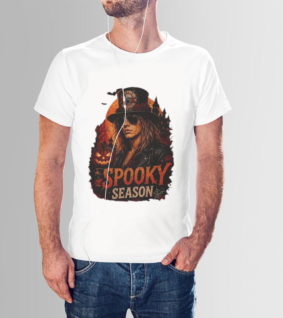 Spooky Season Buns N' Roses Halloween Pumpkin Slash T-Shirt
