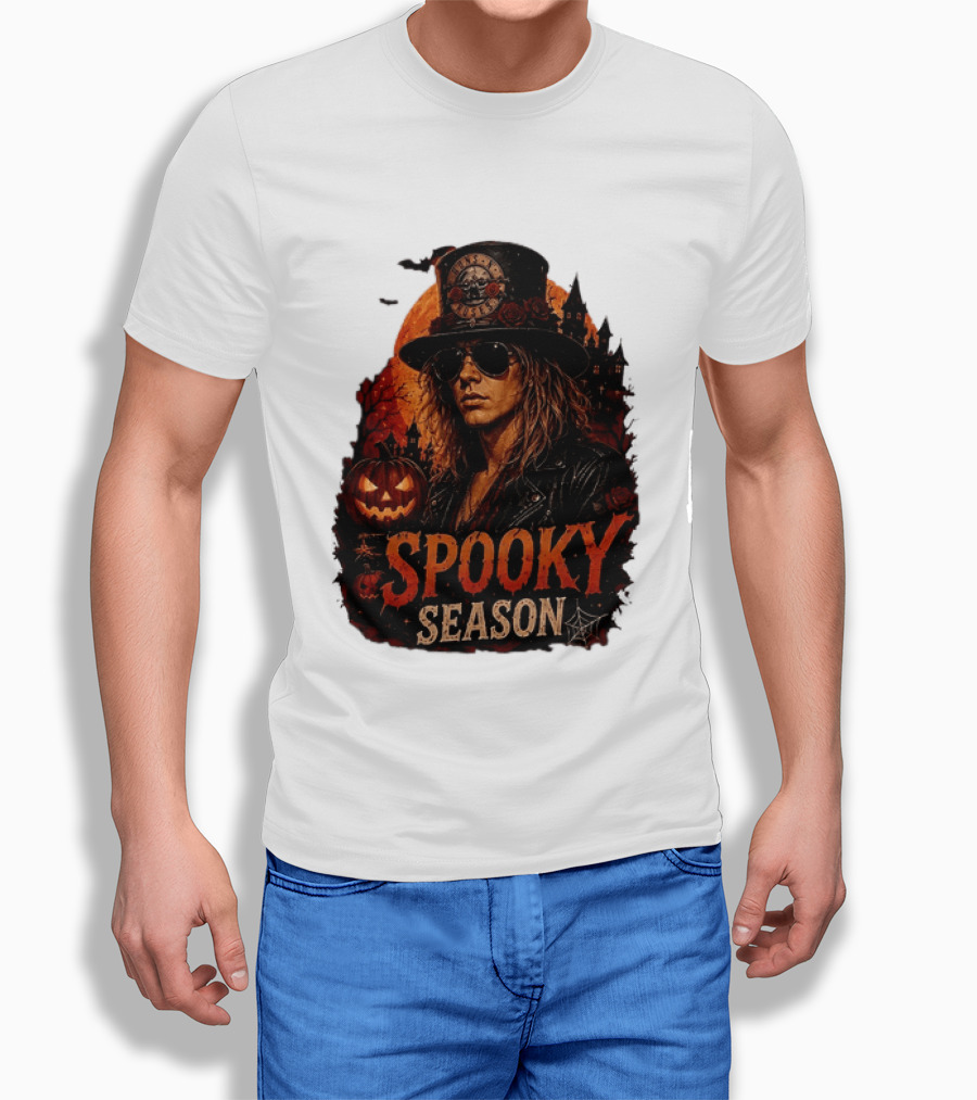 Spooky Season Buns N' Roses Halloween Pumpkin Slash T-Shirt