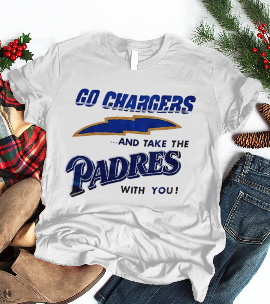 Go Chargers And Take The Padres With You Lightning Bolt T-Shirt