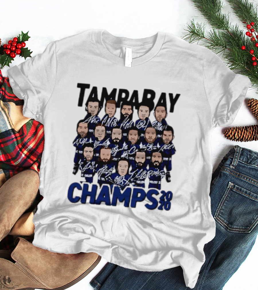 Tampa Bay Champs 2020 Hockey Team Players Signatures T-Shirt