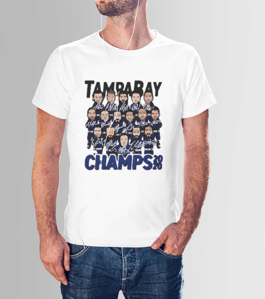 Tampa Bay Champs 2020 Hockey Team Players Signatures T-Shirt