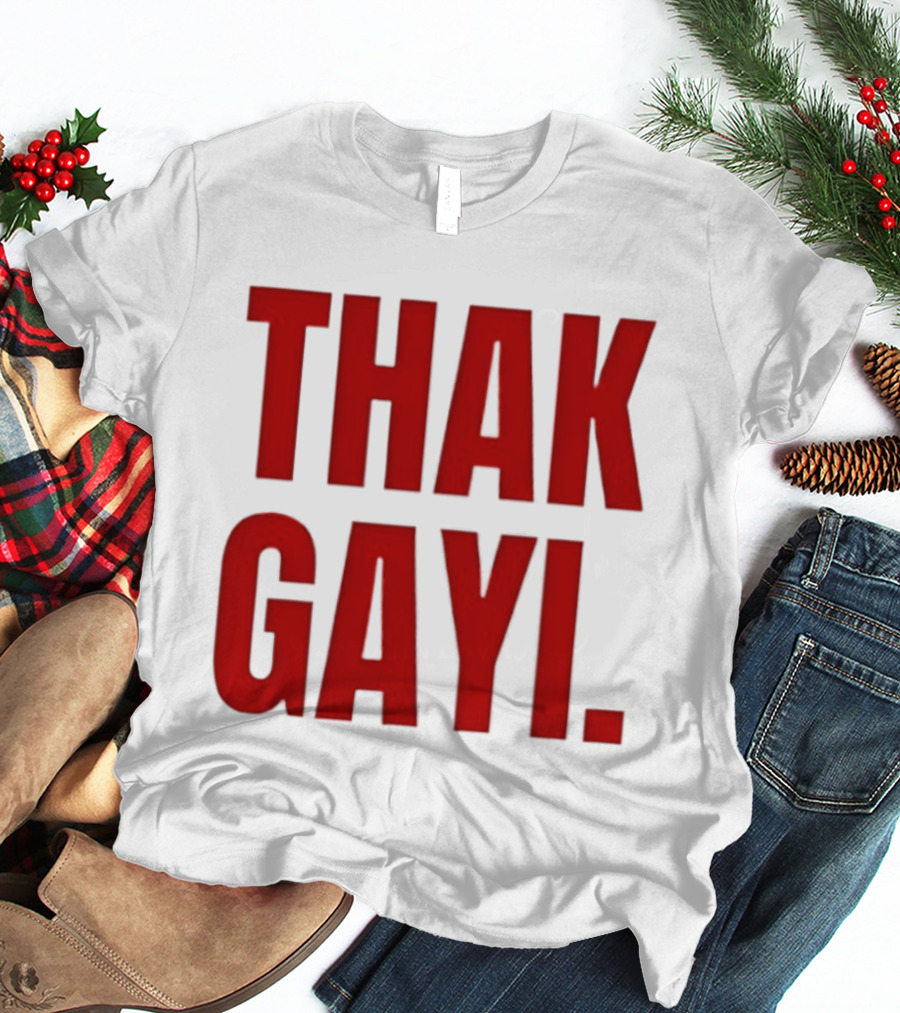 Thak Gayi Hindi Tired Exhausted Text Bold Red T-Shirt