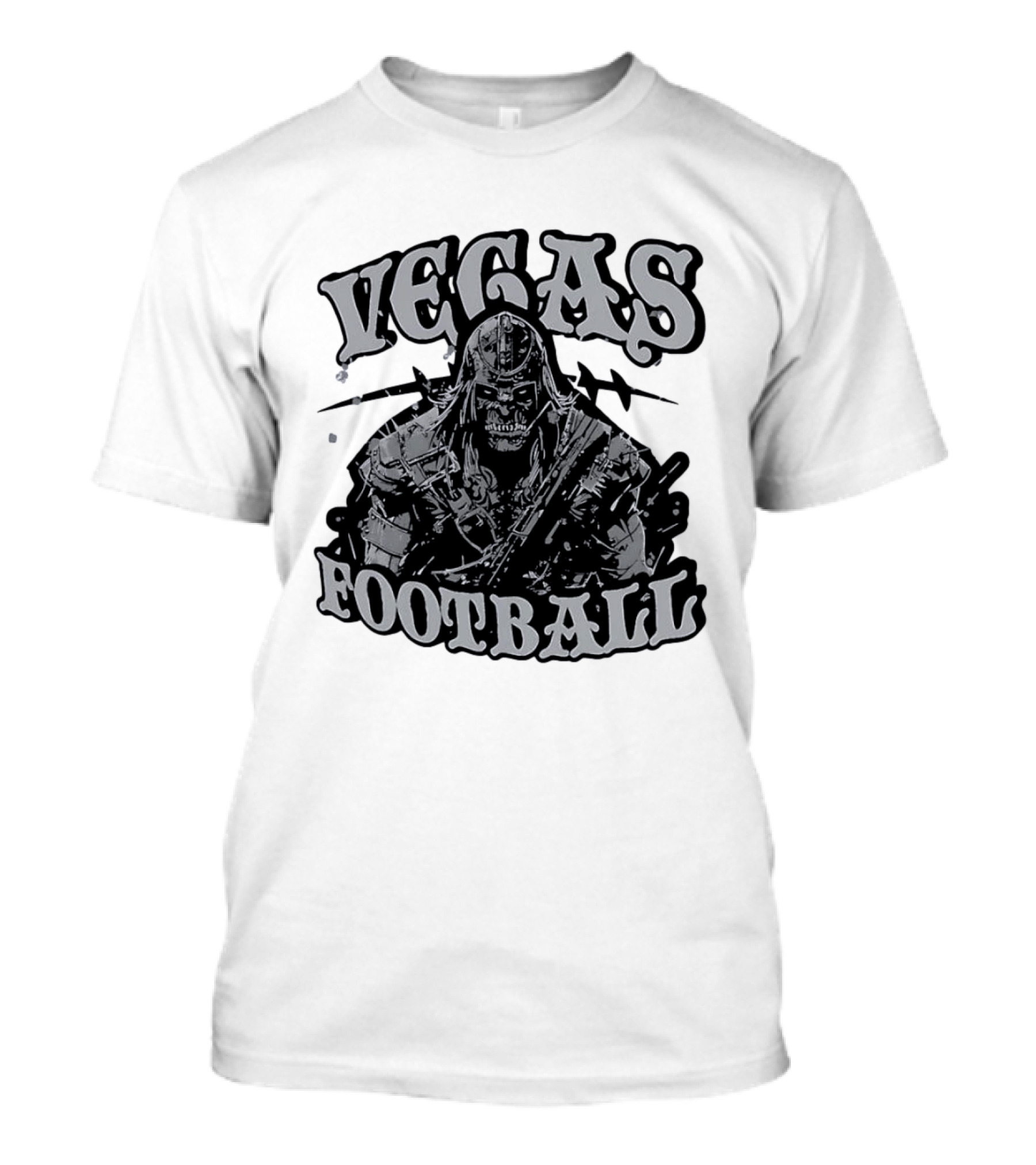 Vegas Football Undead Warrior Grayscale T-Shirt