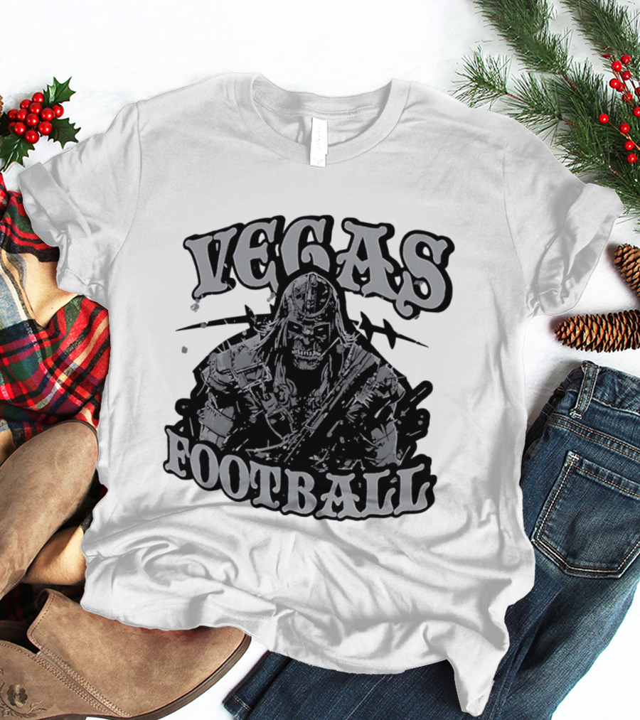 Vegas Football Undead Warrior Grayscale T-Shirt