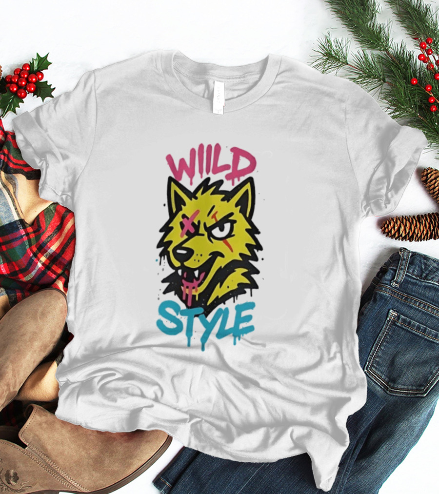 Wild Wolf Wild Style Graffiti Art Urban Streetwear T-Shirt