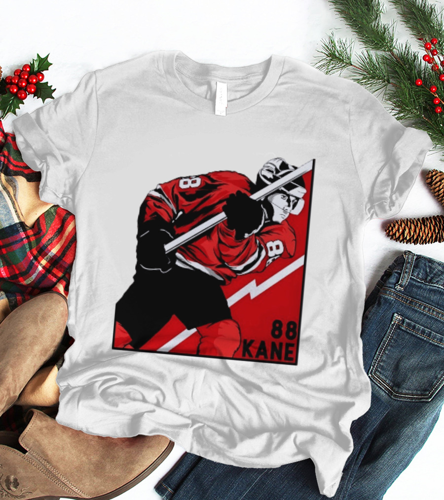Patrick Kane 88 Chicago Blackhawks Ice Hockey Player Action T-Shirt