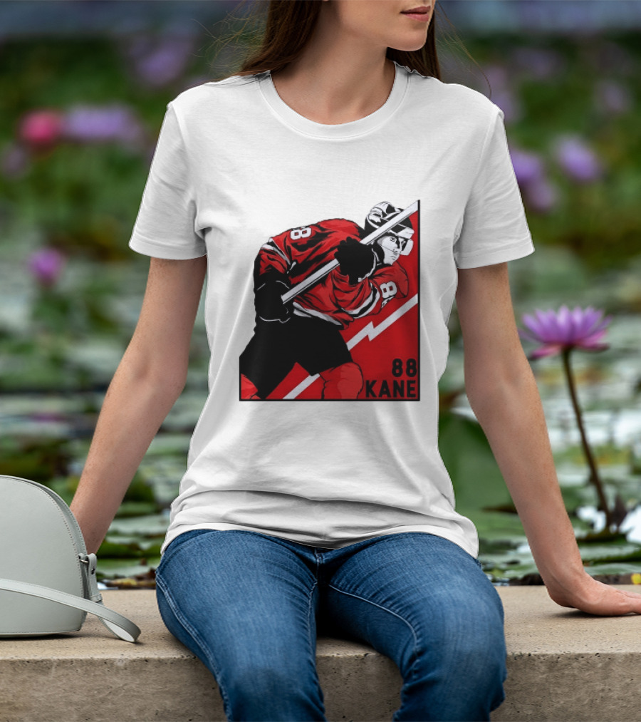 Patrick Kane 88 Chicago Blackhawks Ice Hockey Player Action T-Shirt