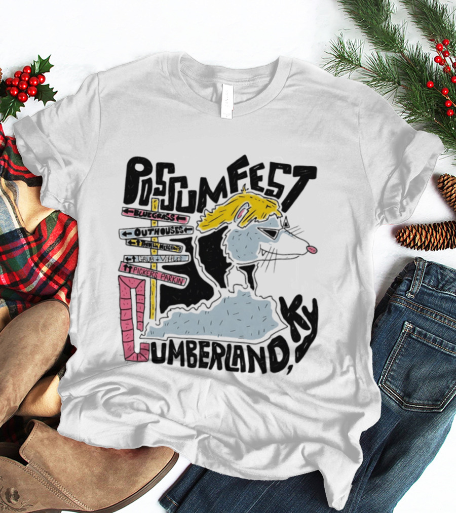 Possumfest Cumberland KY Bluegrass Festival Picken Parkin Fun Map T-Shirt