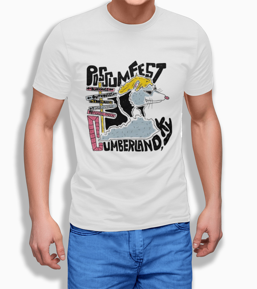 Possumfest Cumberland KY Bluegrass Festival Picken Parkin Fun Map T-Shirt