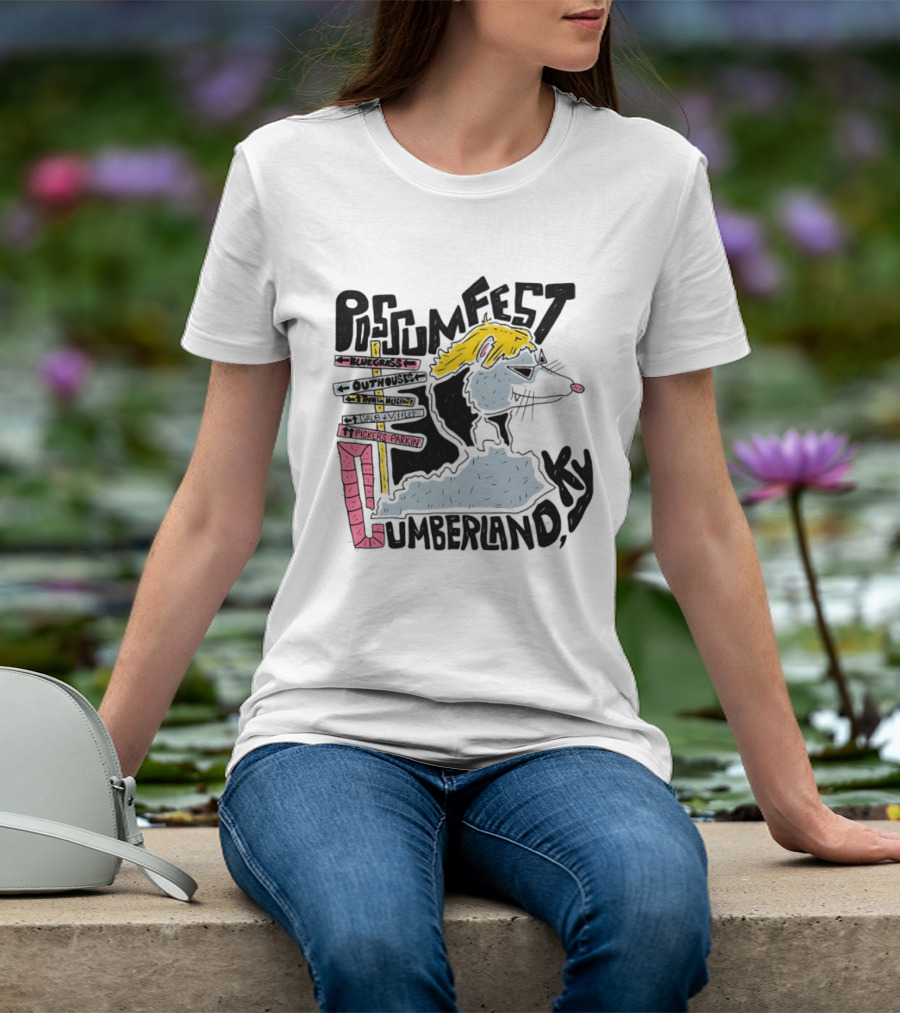 Possumfest Cumberland KY Bluegrass Festival Picken Parkin Fun Map T-Shirt