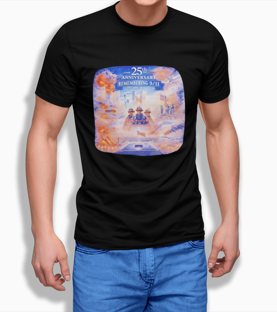 25th Anniversary Remembering 9/11 Memorial 2001 2026 Never Forget America T-Shirt