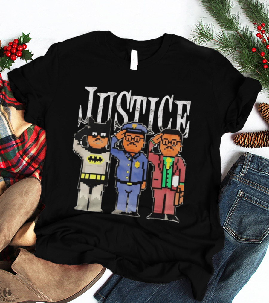 Justice Batman Police Officer Joker Pixel T-Shirt