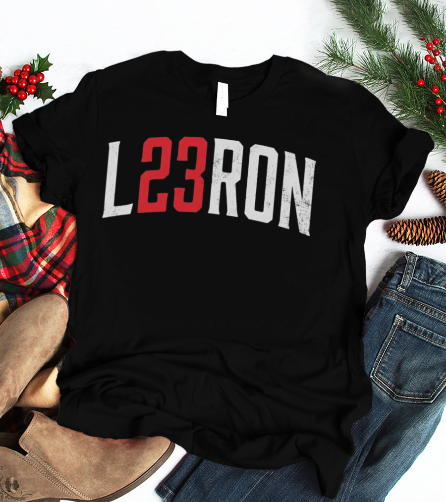 L23Ron Distressed LeBron James NBA Basketball T-Shirt