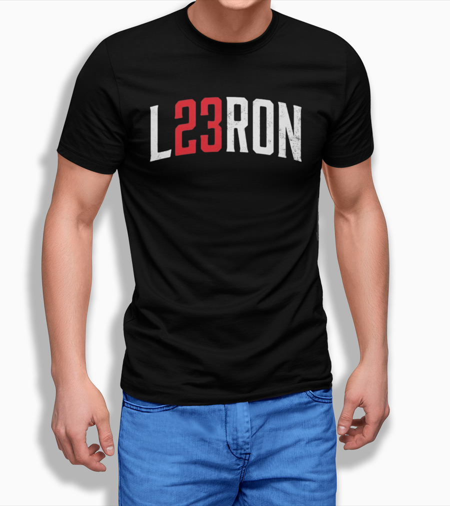 L23Ron Distressed LeBron James NBA Basketball T-Shirt