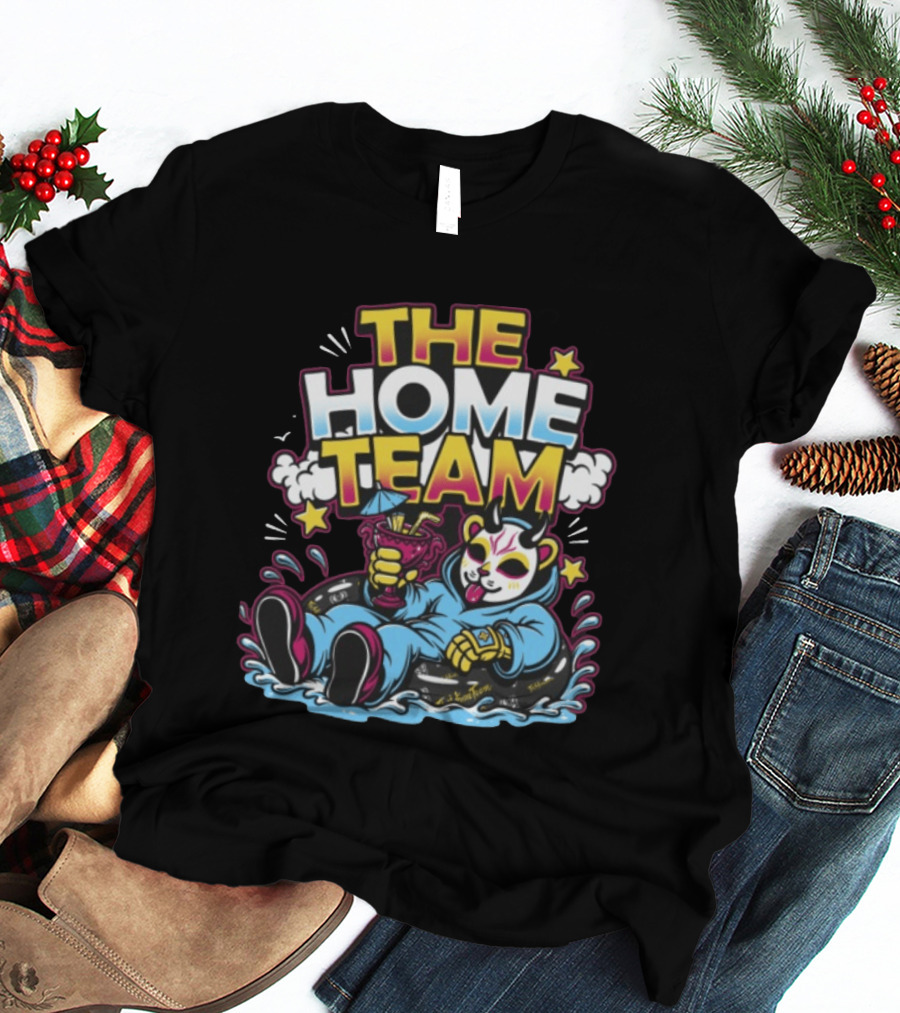 The Home Team Pool Party Eris Floating Demon With Drink T-Shirt
