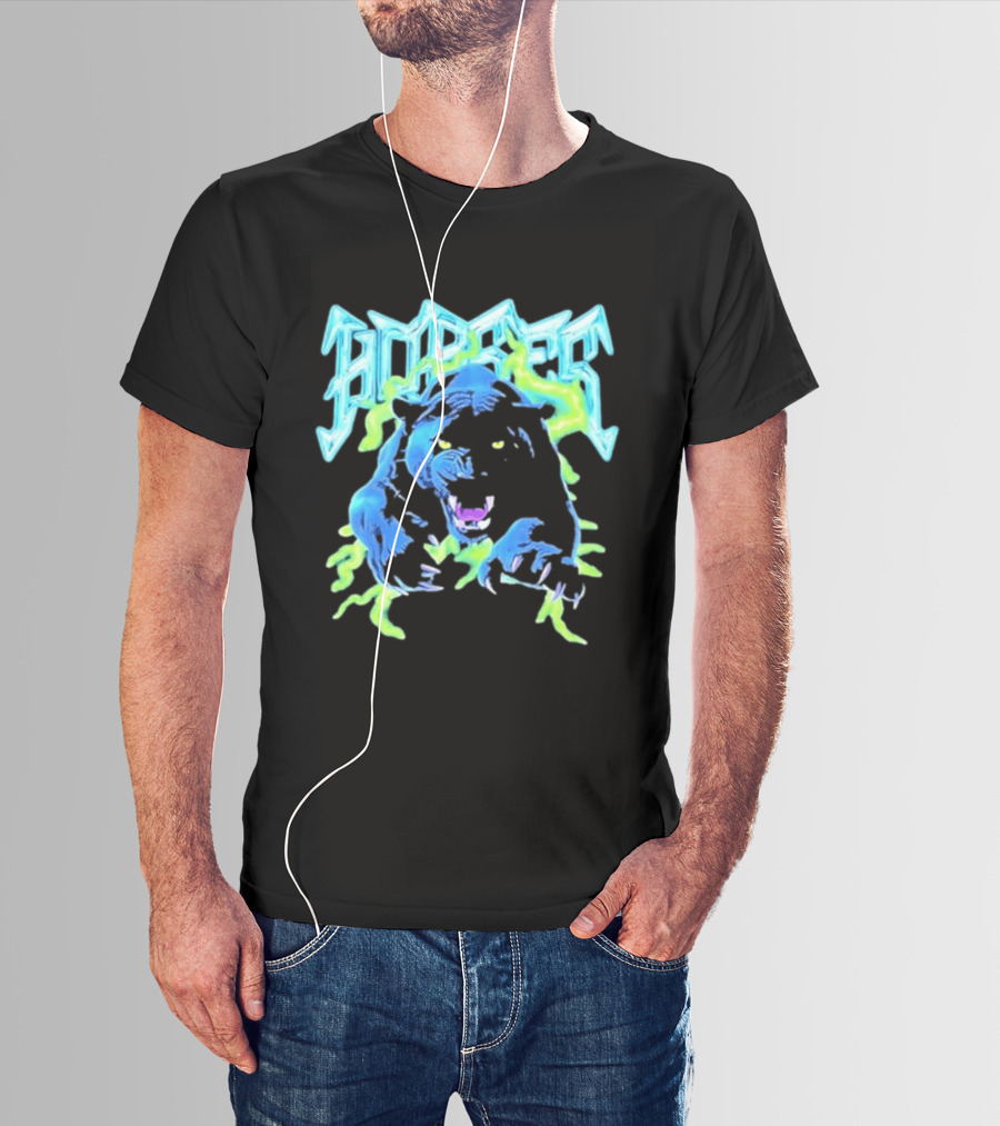 Horses Panther Lightning Metal Band Roar T-Shirt