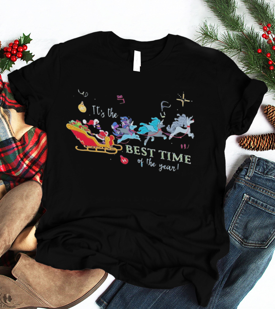 It's The Best Time Of The Year Christmas Unicorn Sleigh T-Shirt