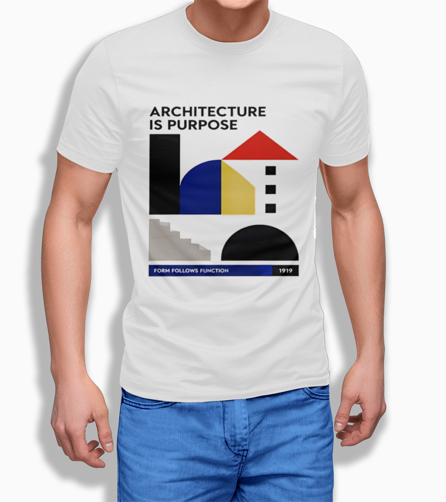 Architecture Is Purpose Form Follows Function 1919 Bauhaus Geometric Shapes T-Shirt
