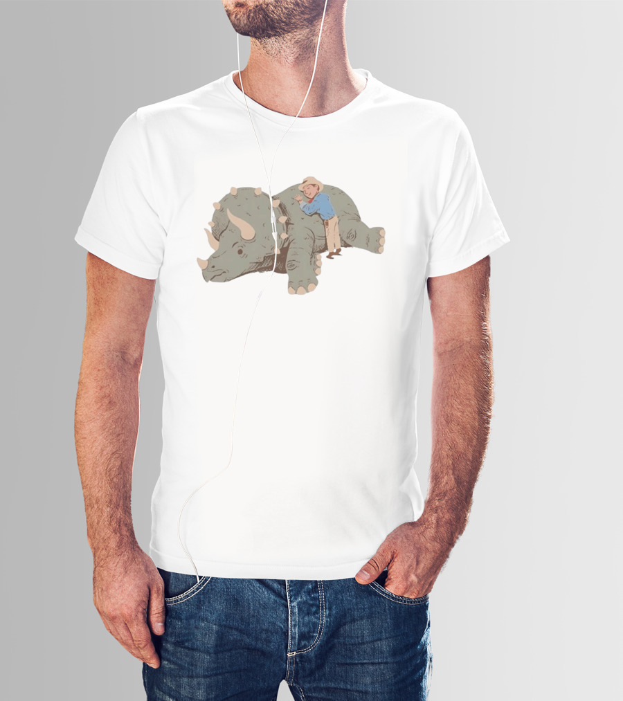Be Kind Cowboy Embraces Friendly Triceratops Dinosaur T-Shirt