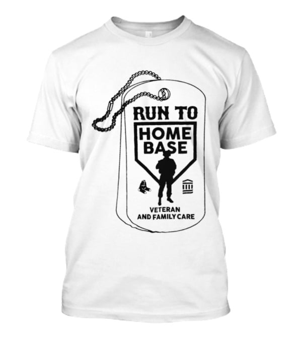 Run To Home Base Veteran And Family Care Dog Tag T-Shirt