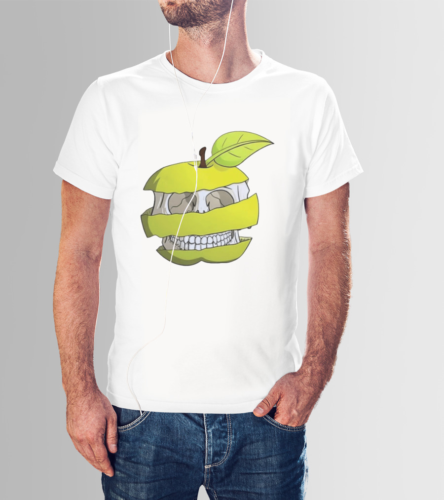 Skull Apple Forbidden Fruit Creative Slice T-Shirt