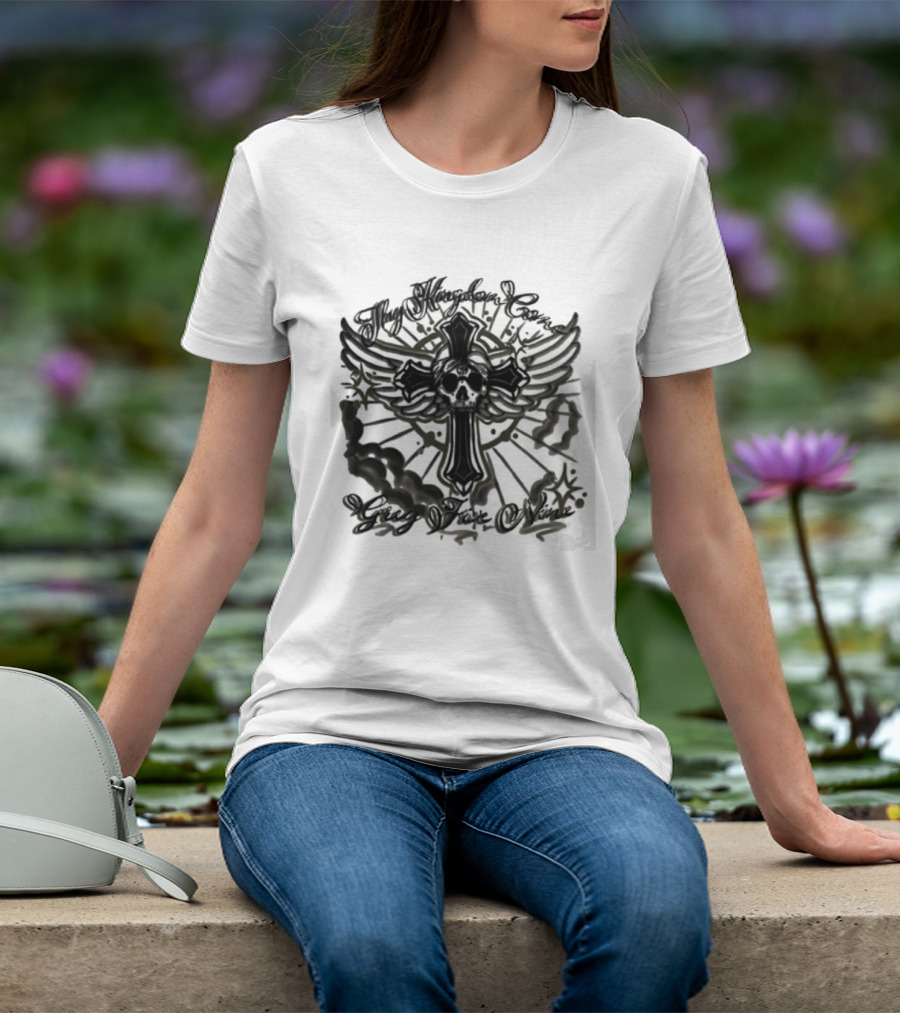 Thy Kingdom Come Skull Grey Five Nine Cross Wings T-Shirt