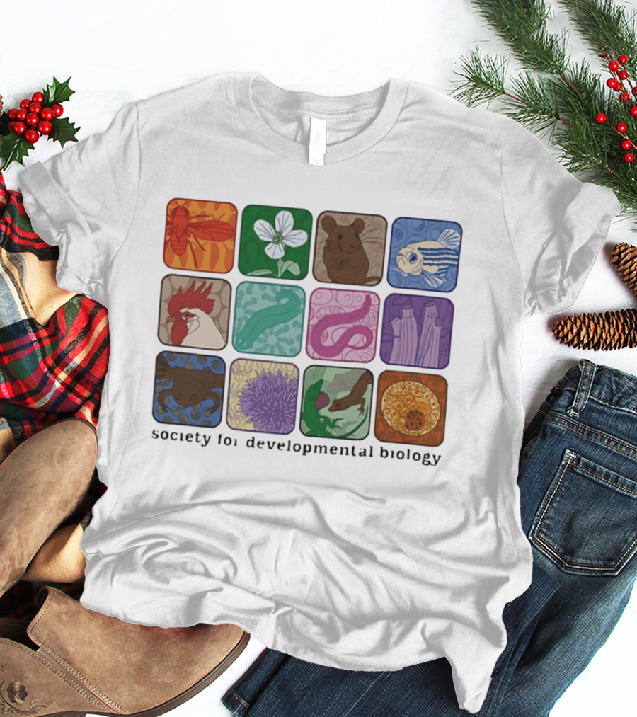 Society For Developmental Biology Organism Insect Flower Rodent Fish Chicken Worm Frog Cells T-Shirt