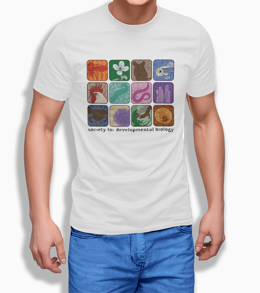 Society For Developmental Biology Organism Insect Flower Rodent Fish Chicken Worm Frog Cells T-Shirt