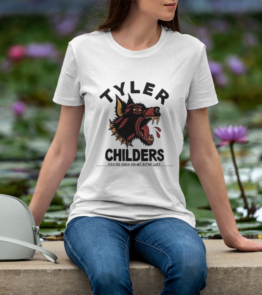 Tyler Childers You're High On My Bitin' List Wolf Head Spike Collar T-Shirt