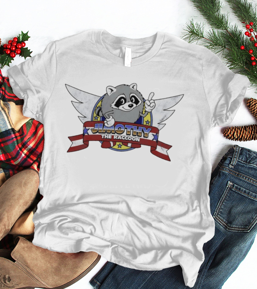 Jimothy The Raccoon Stars And Stripes Winged T-Shirt