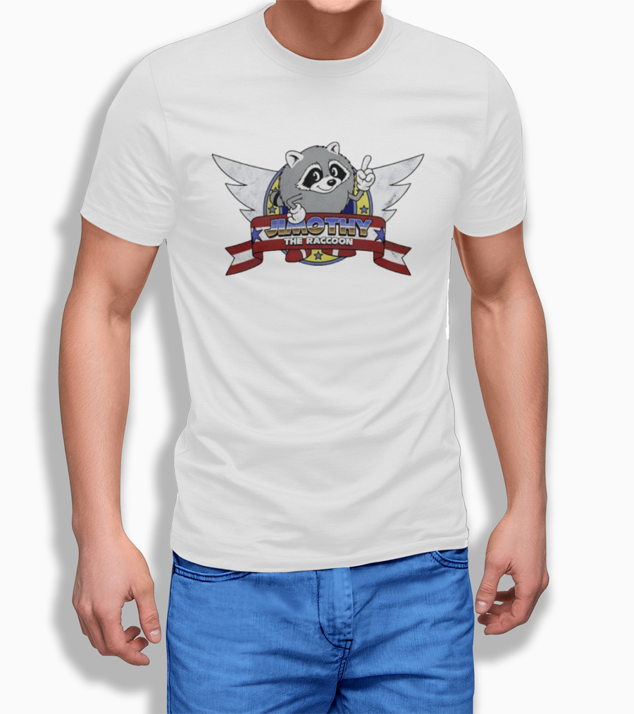 Jimothy The Raccoon Stars And Stripes Winged T-Shirt