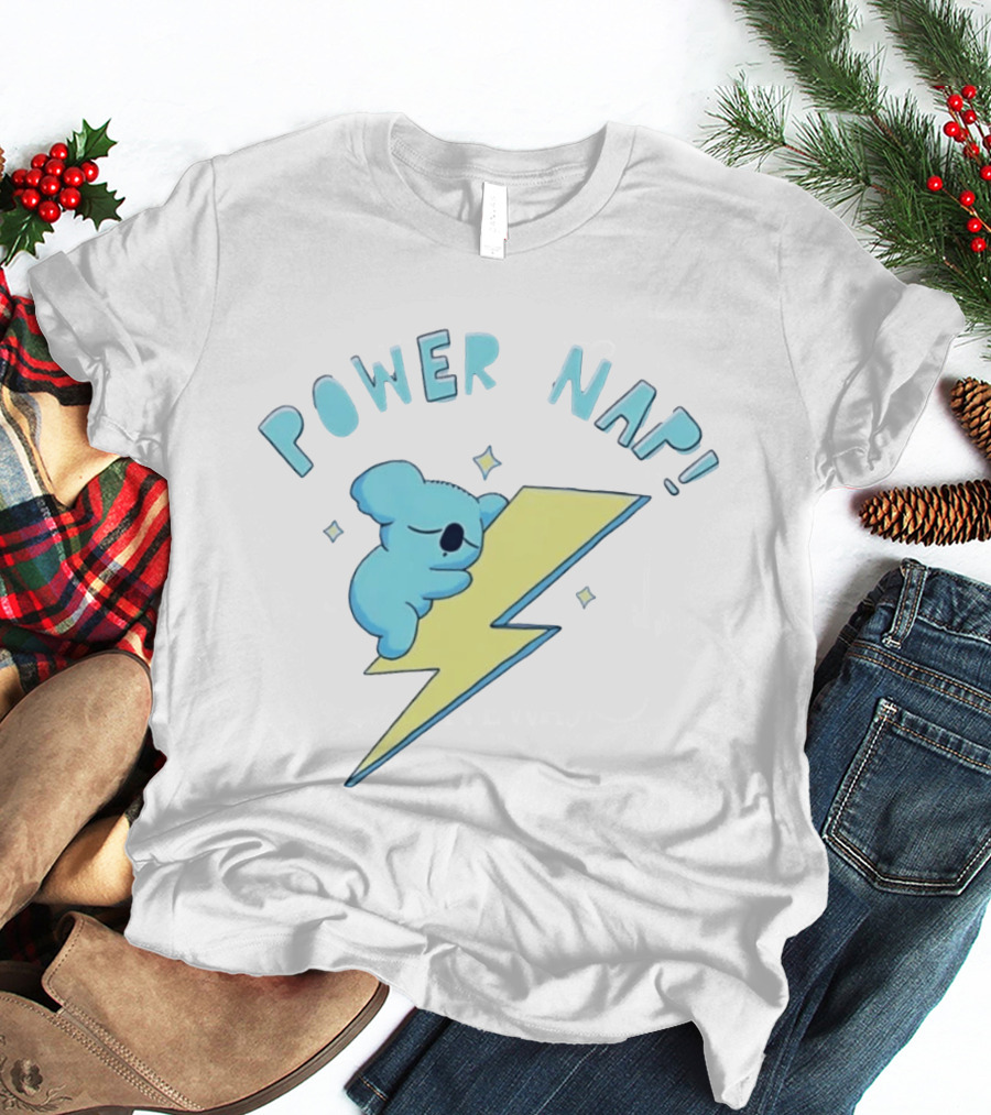 Koala Power Nap Sleeping On Lightning Bolt T-Shirt