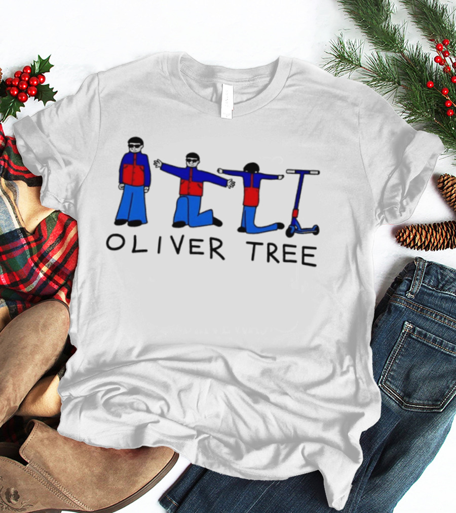 Oliver Tree Cartoon Characters With Scooter Pose T-Shirt