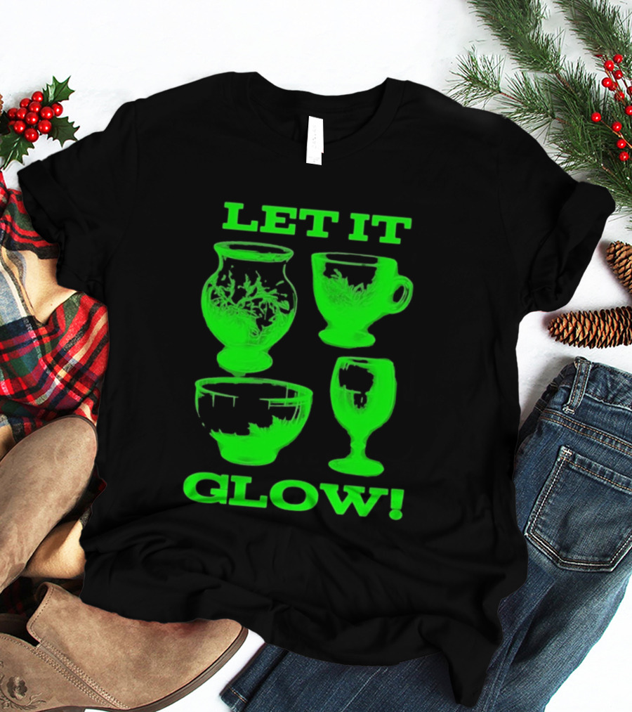 Let It Glow Uranium Glassware Vaseline Glass Vintage Collectors Neon Green T-Shirt