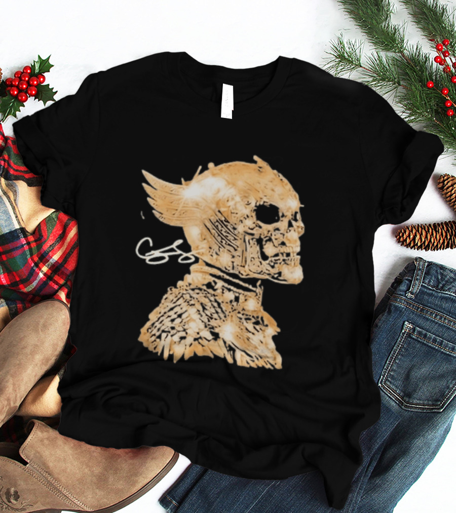 Chris Brown Gold Skull Breezy Wings And Feathers T-Shirt