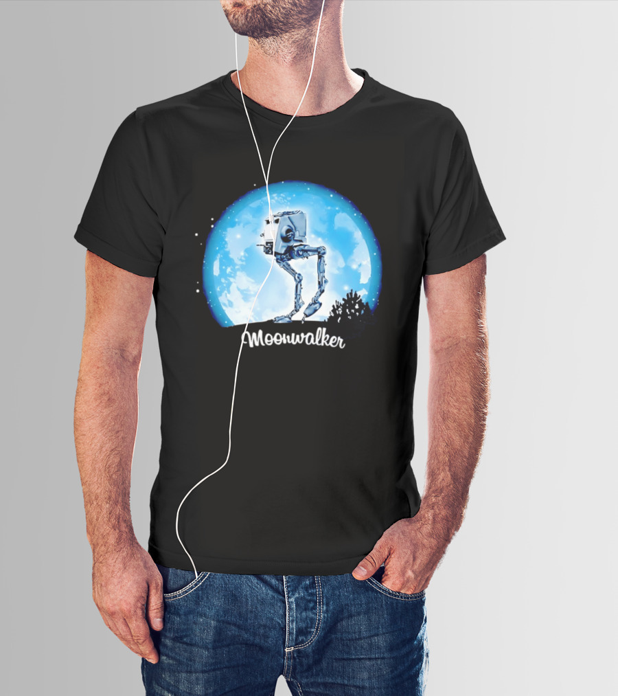 Star Wars AT ST Moonwalker Imperial Walker Moon Scene T-Shirt