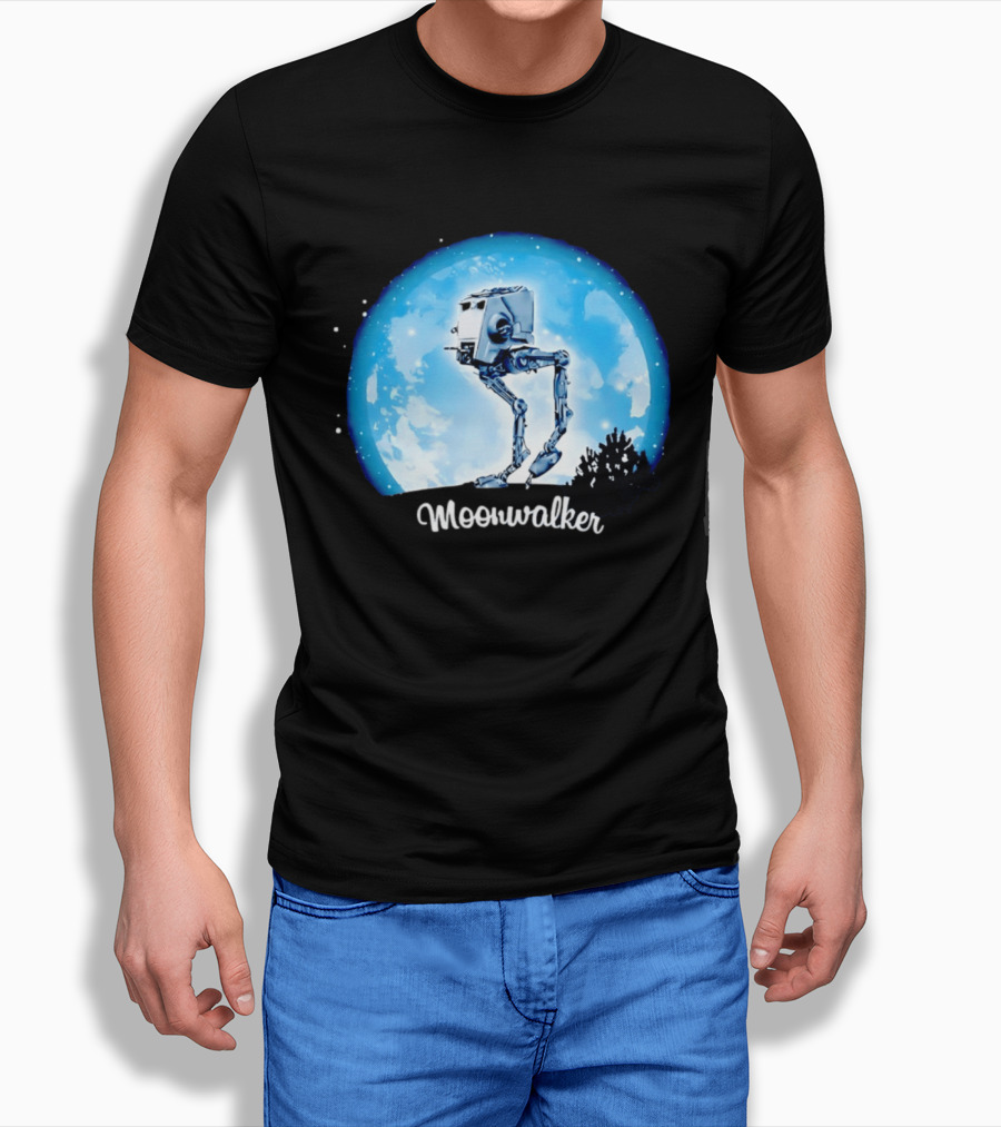 Star Wars AT ST Moonwalker Imperial Walker Moon Scene T-Shirt