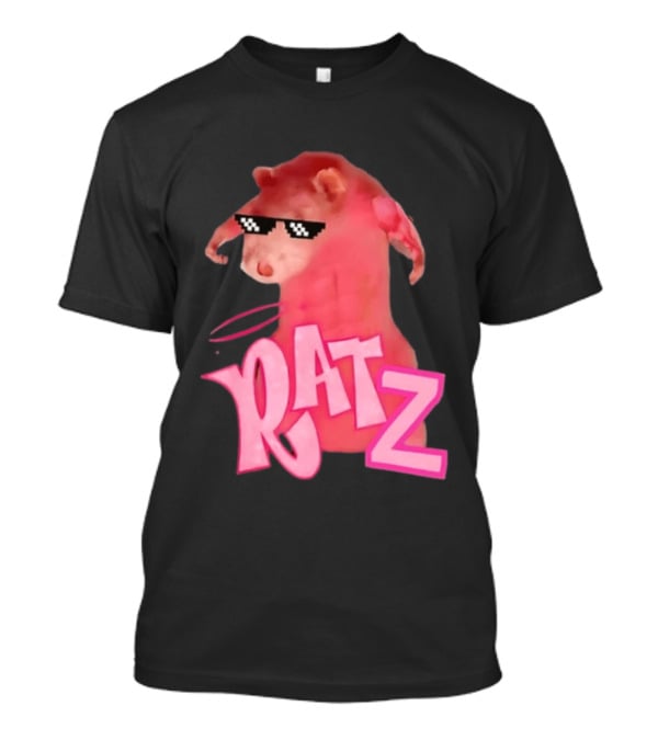 RATZ Muscular Pink Toned Rat Pixel Thug Life Sunglasses Bratz Doll T-Shirt