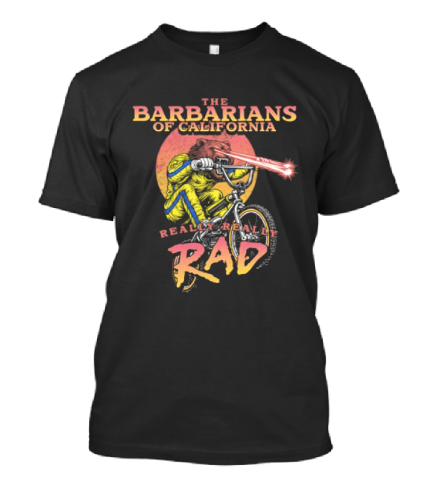 The Barbarians Of California Really Really Rad Cyclist Sunset Retro Vibes T-Shirt