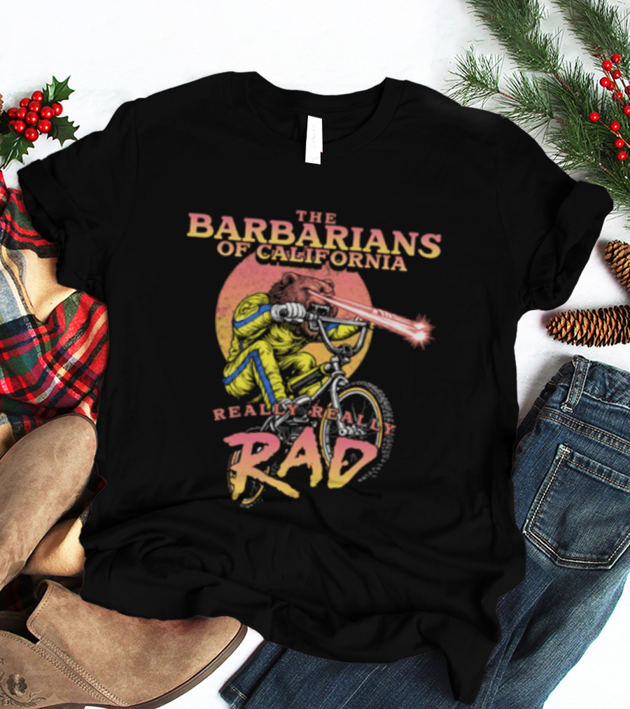 The Barbarians Of California Really Really Rad Cyclist Sunset Retro Vibes T-Shirt