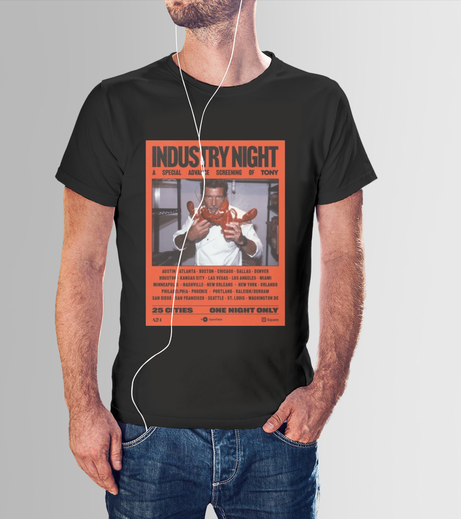 Industry Night A Special Advance Screening Of Tony Live 25 Cities One Night Only T-Shirt