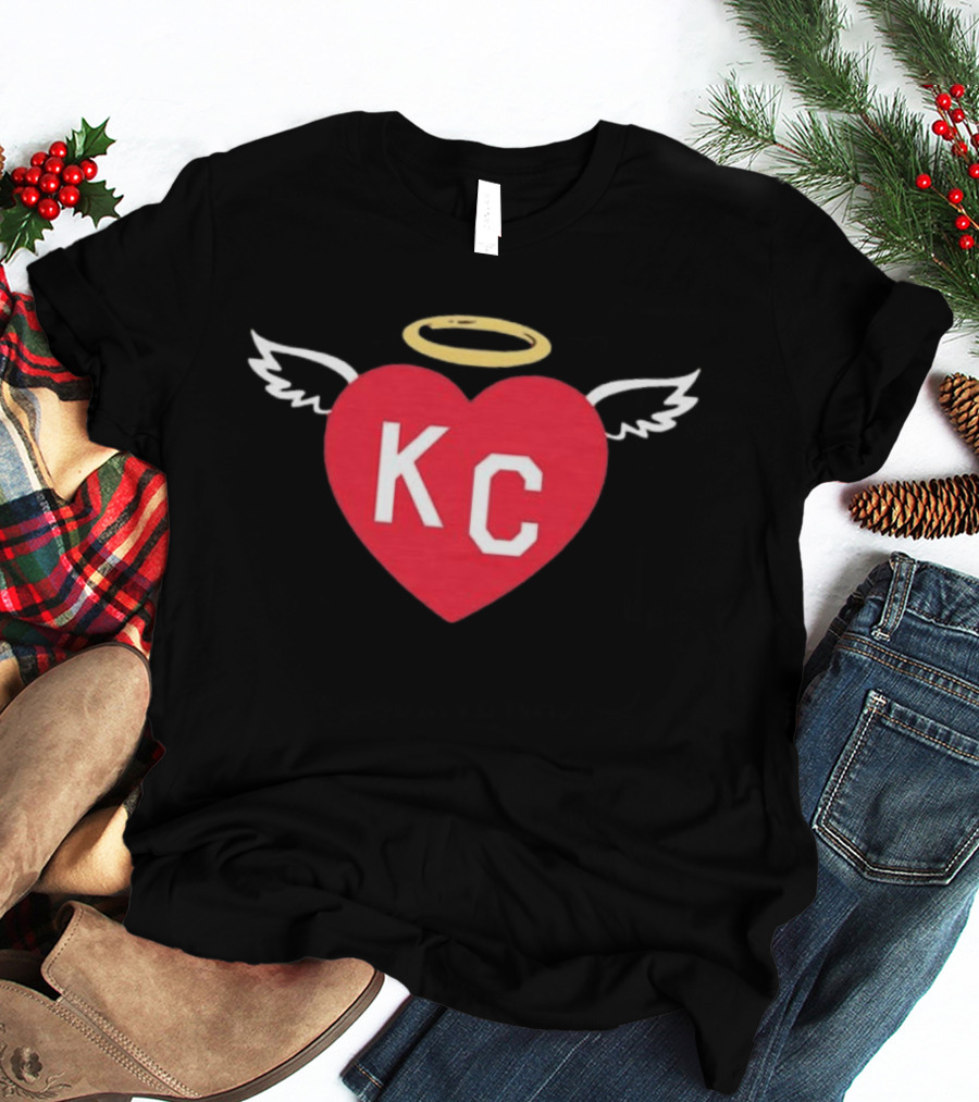 Kansas City Chiefs KC Heart Wings Halo T-Shirt