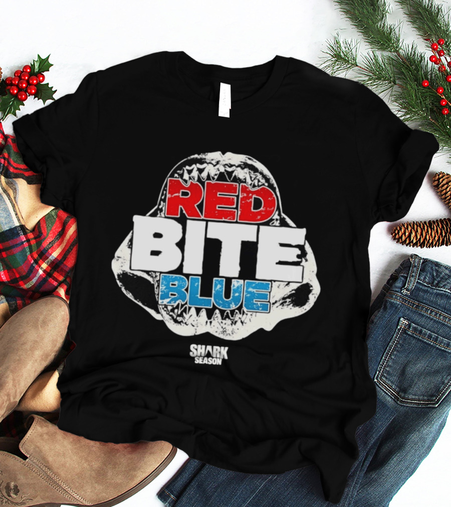 Red Bite Blue Shark Season Ocean Marine Life T-Shirt