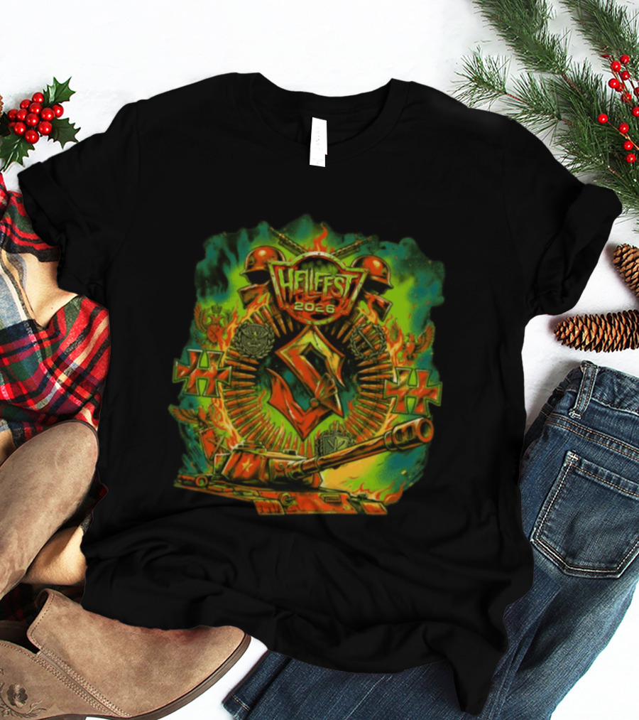 Sabaton Hellfest 2026 Event Flame Tank Skull Cross T-Shirt